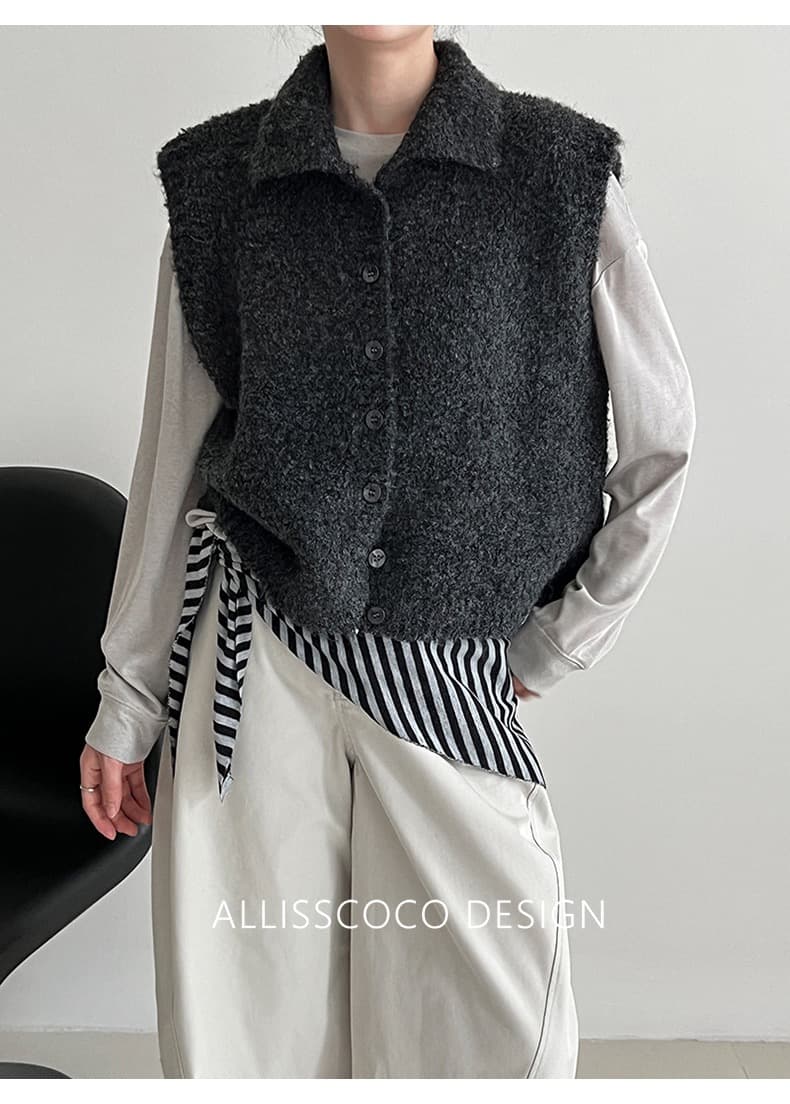 한 부서 어두운 회색 터틀넥 스웨터 베스트 니트 조끼 여성 가을 겨울 루즈핏 느긋한 스택 착용 외부 가져 가라. 민소매 맨위 상세 이미지 26