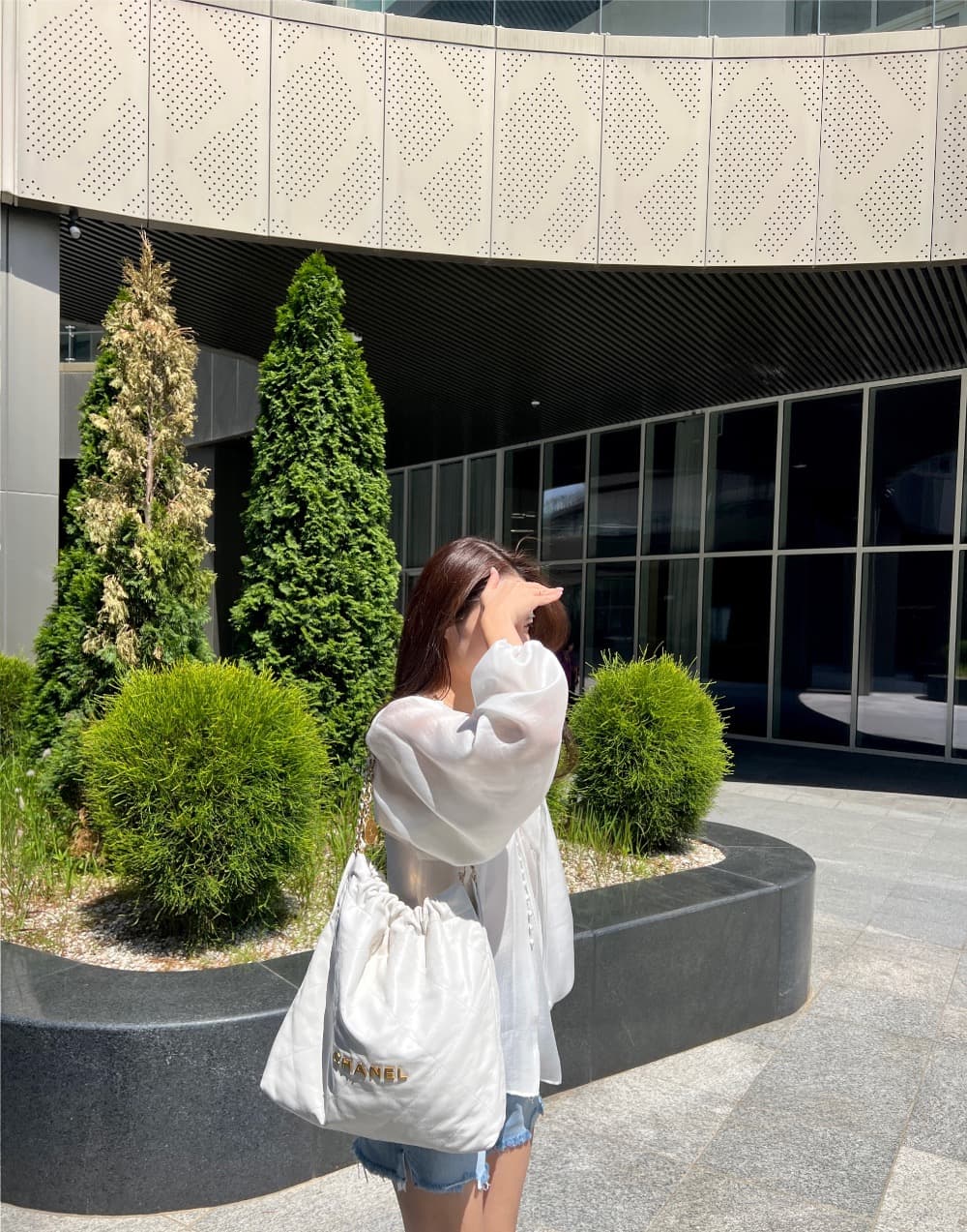 품격 V넥 벌룬 소매 쉬폰 블라우스 한국 스타일 chic 빛 요리 한 패션 명문 여성 숙녀 단색 루즈핏 빅 사이즈 상세 이미지 16