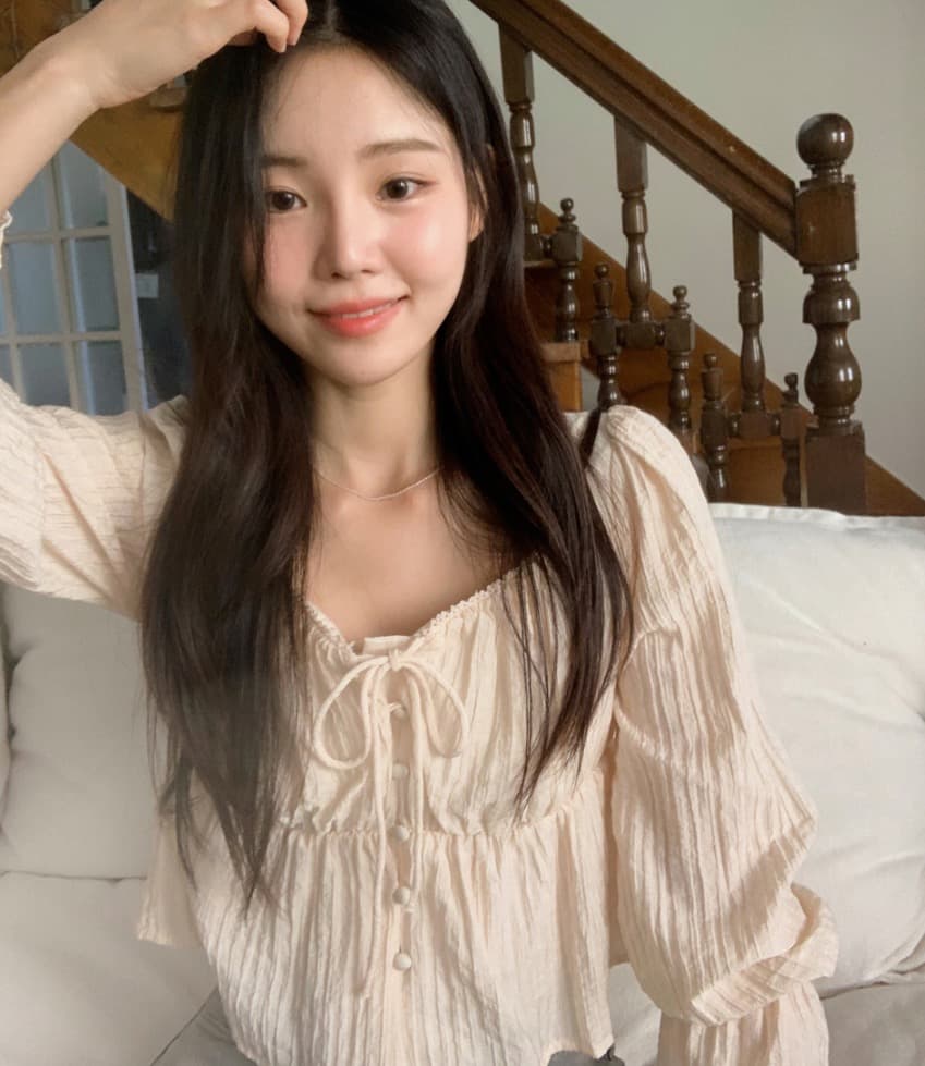 가을 고급 센스 달콤함 다용도 광장 칼라 연꽃 잎 소매 레이스업 주름 긴팔 셔츠 맨위 여성 상세 이미지 32