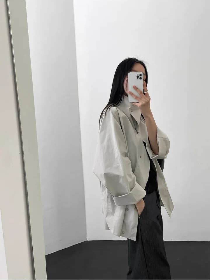 chic 한국 스타일 가을 미니멀리즘 고급 센스 영국식 바람 루즈핏 다용도 쇼트 스타일 패션 재킷 재킷 상세 이미지 6