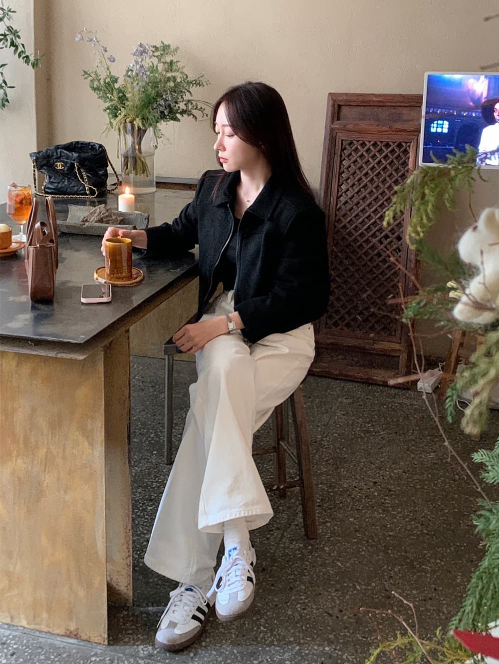 한 부서 미니멀리즘 다용도 플러시 여성 코트 가을 새로운 짧은 맨위 디자인 센스 작은 대중 재킷 상세 이미지 16