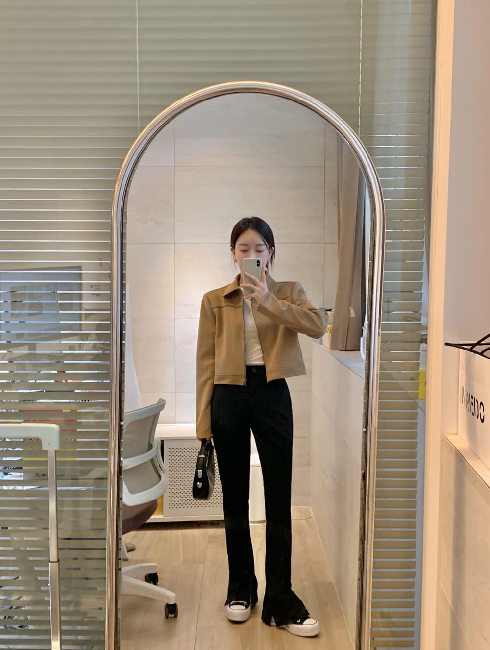 한 부서 미니멀리즘 다용도 플러시 여성 코트 가을 새로운 짧은 맨위 디자인 센스 작은 대중 재킷 상세 이미지 35