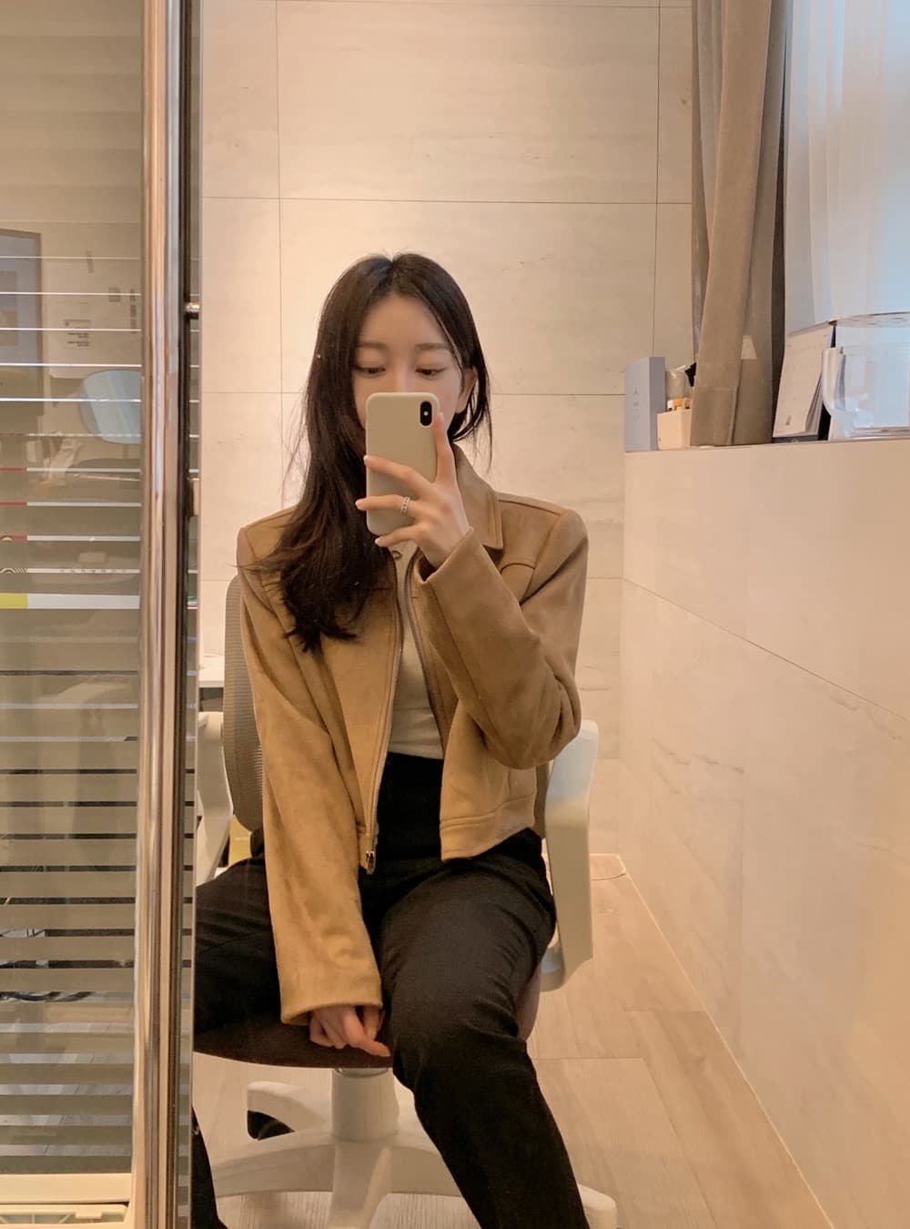 한 부서 미니멀리즘 다용도 플러시 여성 코트 가을 새로운 짧은 맨위 디자인 센스 작은 대중 재킷 상세 이미지 37