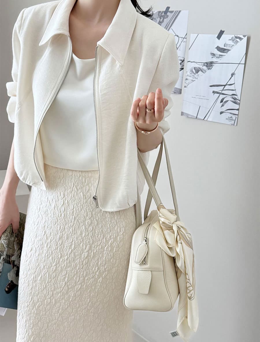 미니멀리즘 캐주얼 출퇴근 바람 한국 chic 사계절 섹션 단색 재킷 짧은 외투 이미지 3