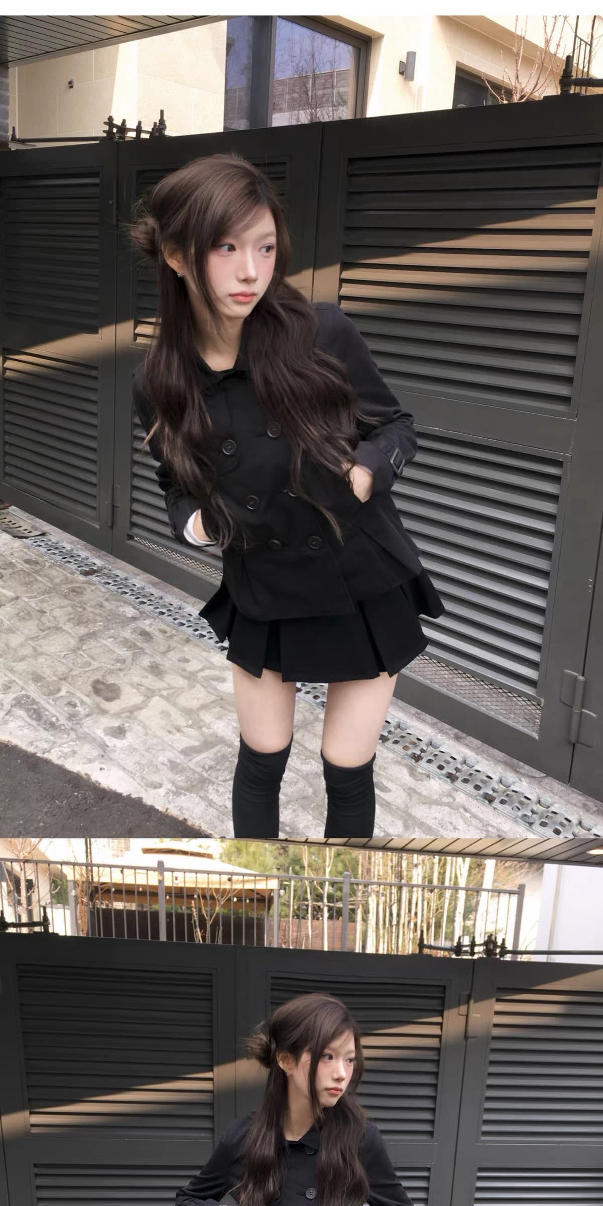있음 창고 26 한국 새로운 카키 색 이중 버튼 바람막이 여성 허리 수축 다용도 재킷 상세 이미지 7