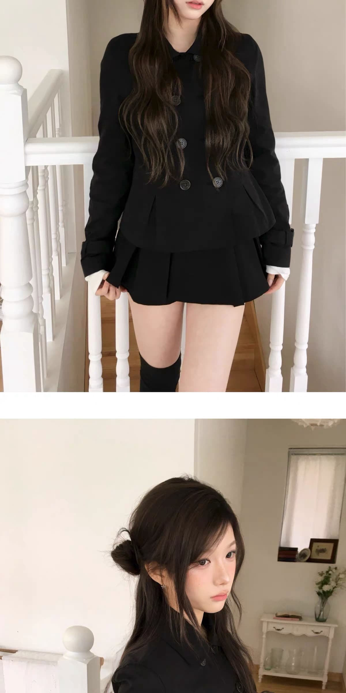 있음 창고 26 한국 새로운 카키 색 이중 버튼 바람막이 여성 허리 수축 다용도 재킷 상세 이미지 11