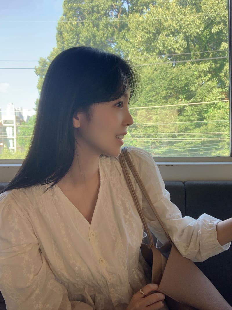 chic 한국 스타일 자카드 V넥 긴팔 허리 수축 셔츠 상세 이미지 9