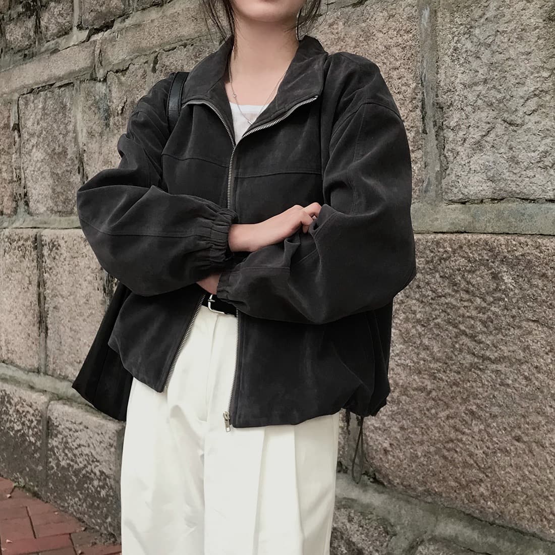 한국 스타일 chic 루즈핏 개성 쇼트 스타일 캐주얼 재킷 재킷 상세 이미지 1