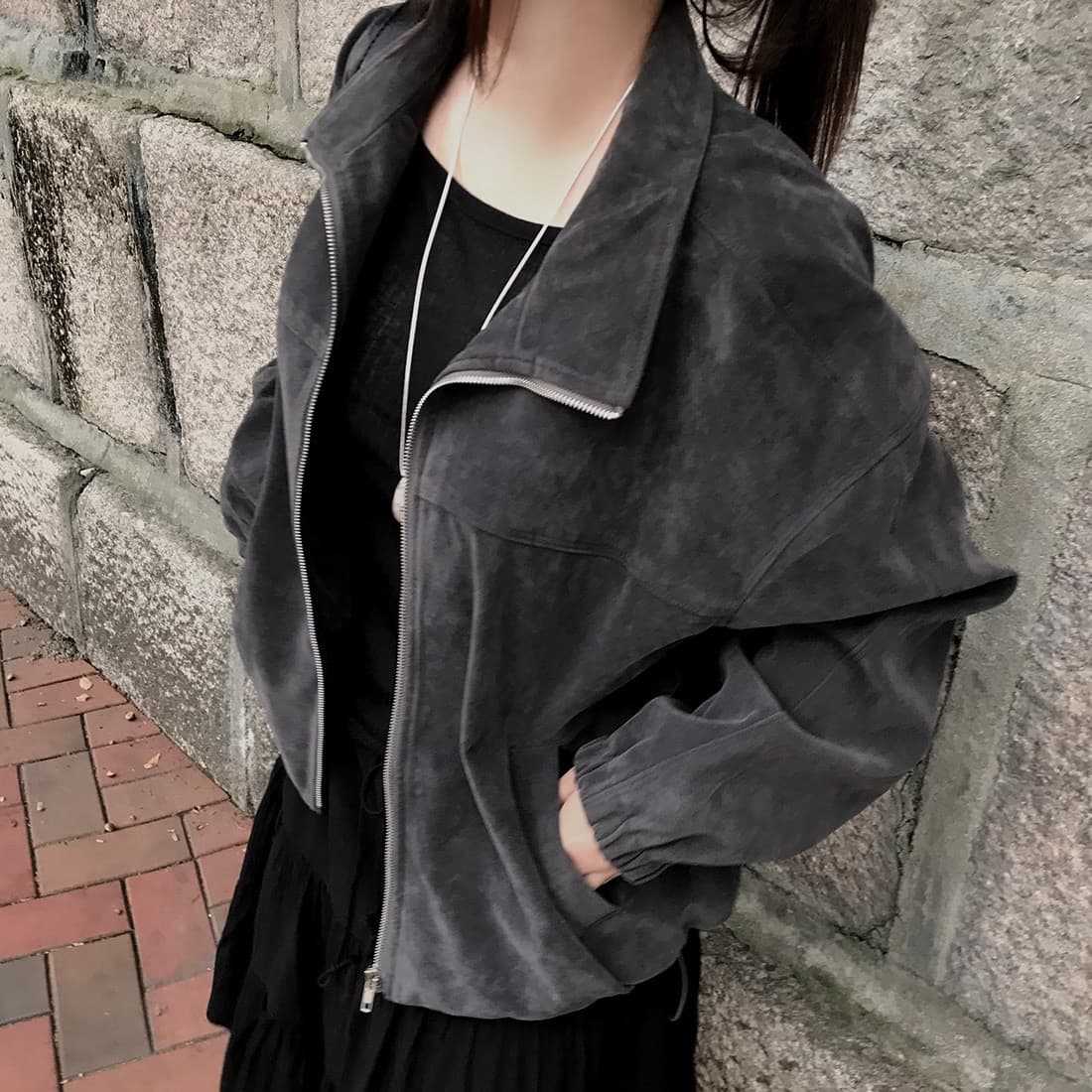 한국 스타일 chic 루즈핏 개성 쇼트 스타일 캐주얼 재킷 재킷 상세 이미지 8