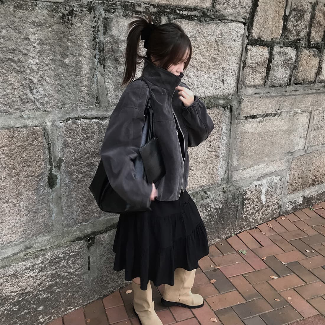 한국 스타일 chic 루즈핏 개성 쇼트 스타일 캐주얼 재킷 재킷 상세 이미지 10