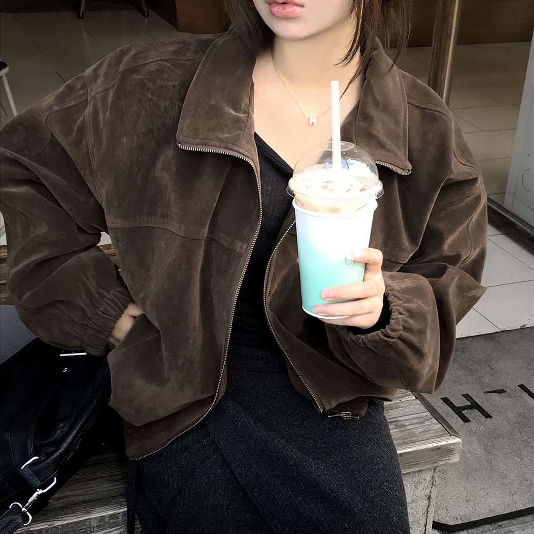 한국 스타일 chic 루즈핏 개성 쇼트 스타일 캐주얼 재킷 재킷 상세 이미지 21