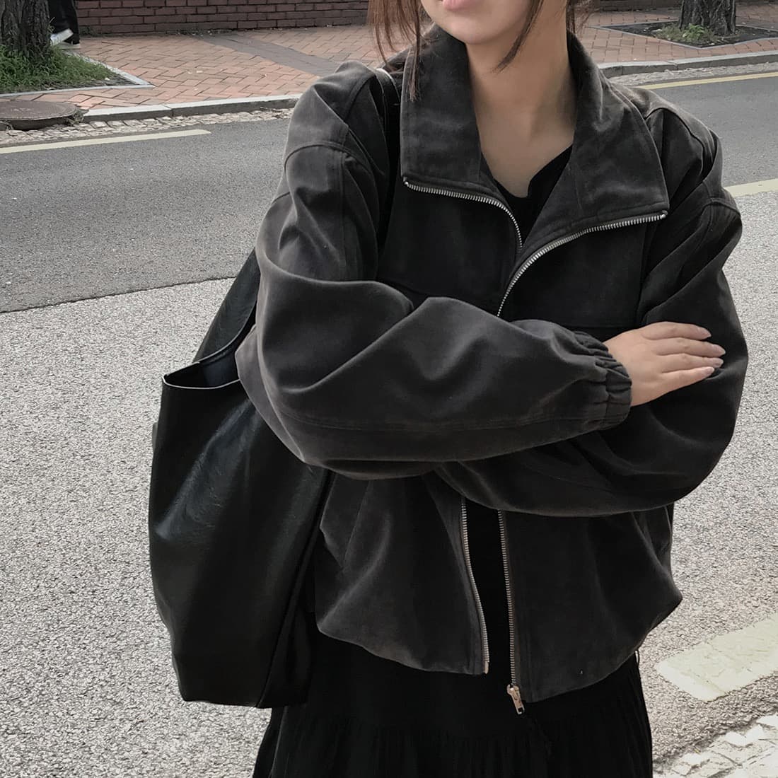 한국 스타일 chic 루즈핏 개성 쇼트 스타일 캐주얼 재킷 재킷 상세 이미지 24