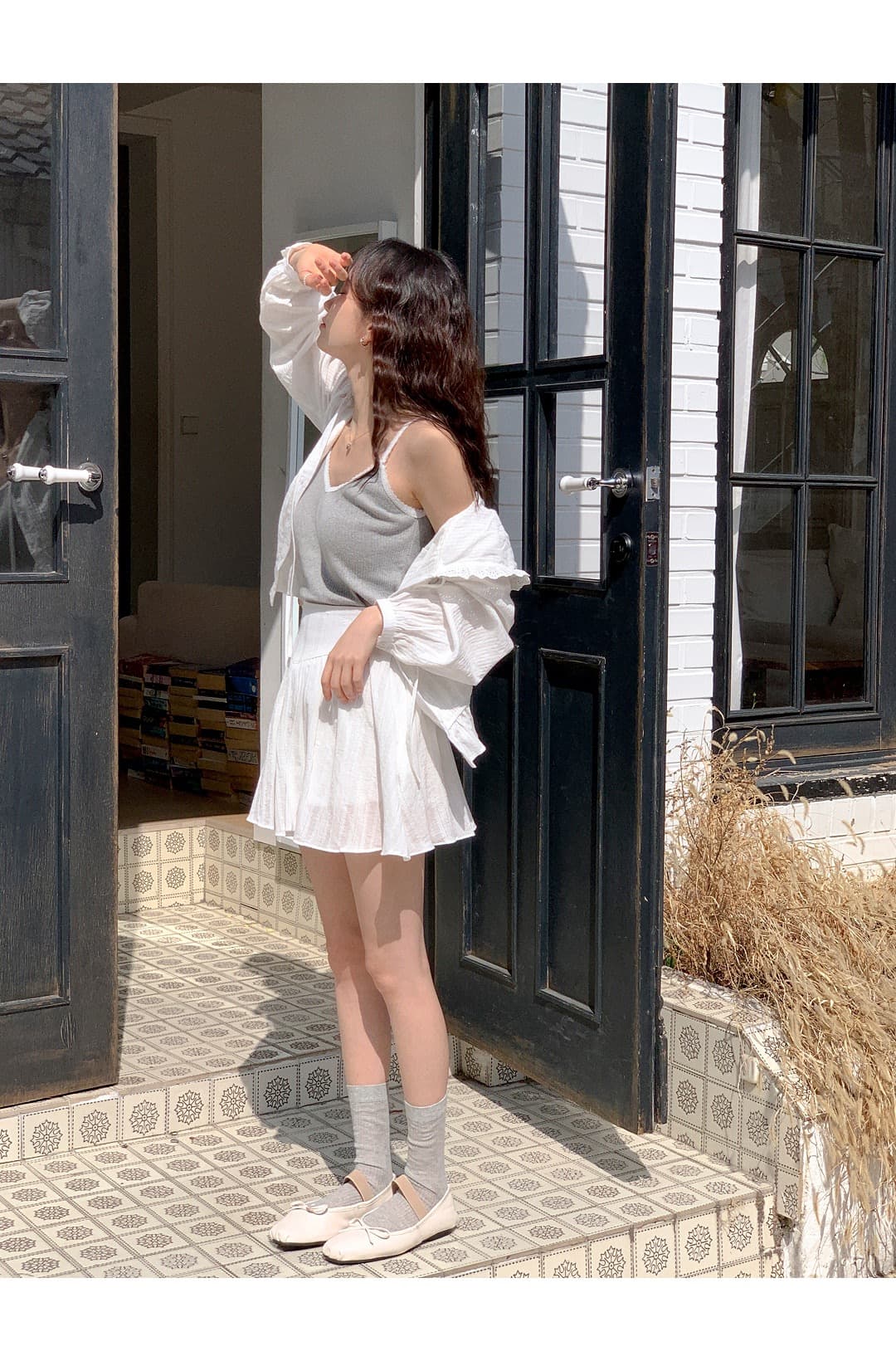 달콤함 레이스 후드 셔츠 상세 이미지 3