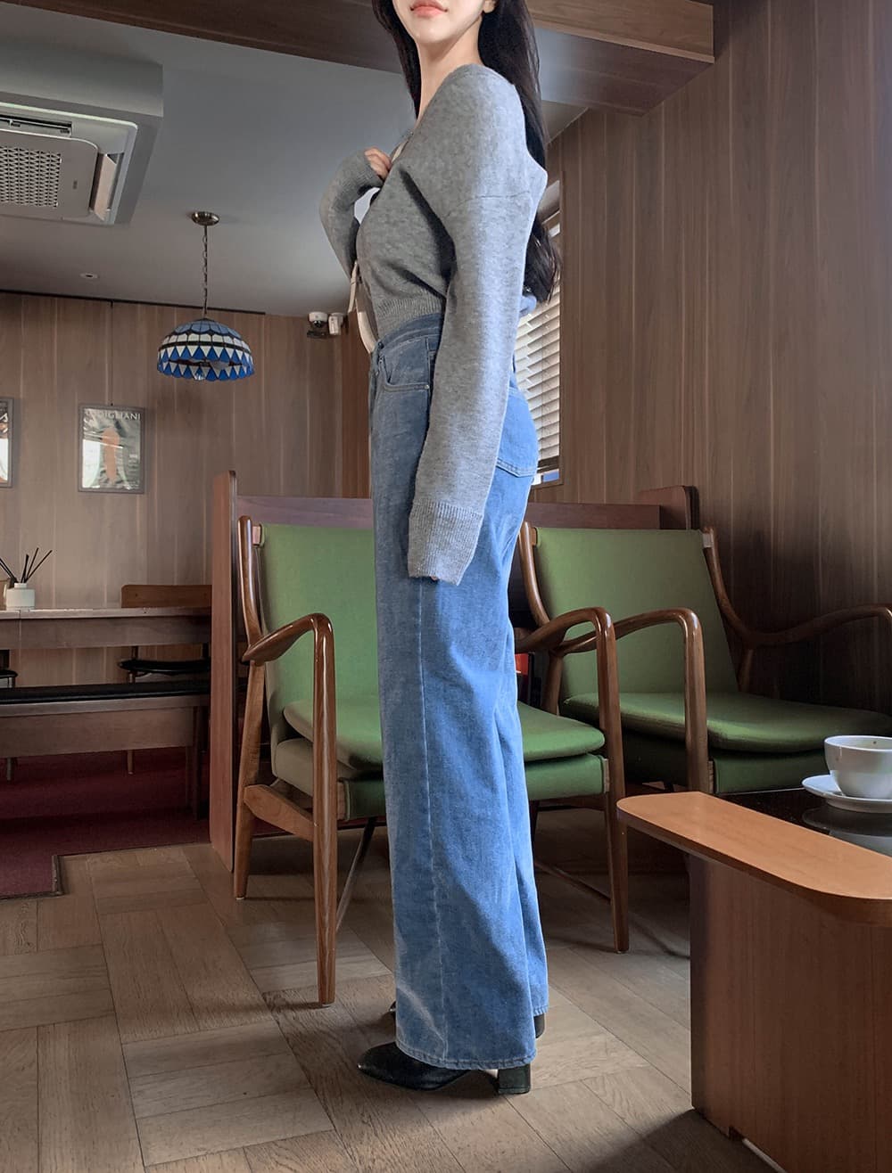 가을 새로운 chic 한국 작은 대중 디자인 센스 미니멀리즘 V넥 빛 요리 한 다용도 행침 목 둘 착용 오프숄더 니트 스웨터 여성 상세 이미지 11