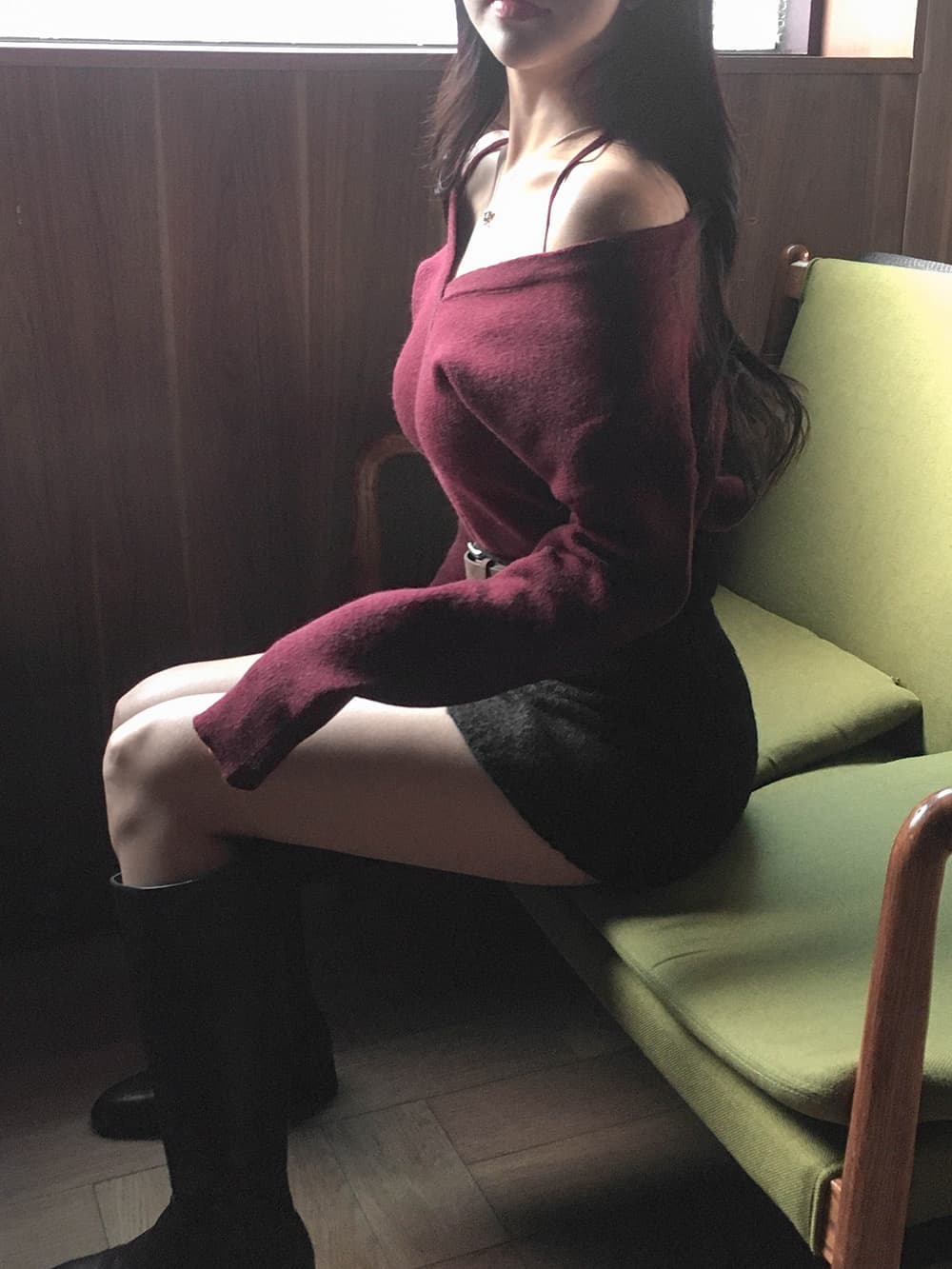 가을 새로운 chic 한국 작은 대중 디자인 센스 미니멀리즘 V넥 빛 요리 한 다용도 행침 목 둘 착용 오프숄더 니트 스웨터 여성 상세 이미지 18