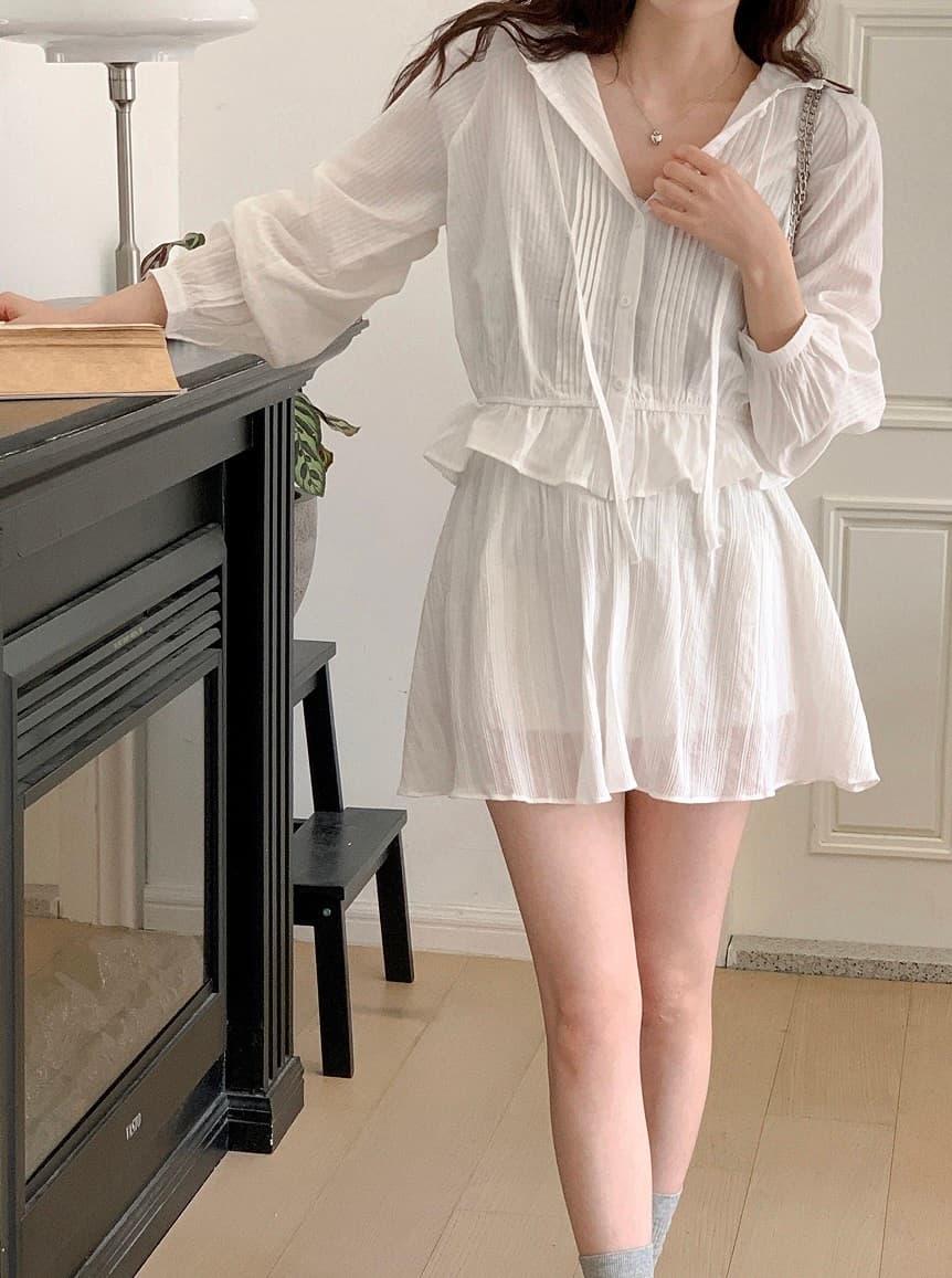 달콤함 레이스 후드 셔츠 이미지 2