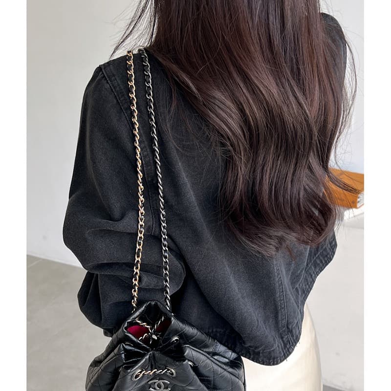 선물 화물 한국 chic 가을 겨울 연령 감소 미니멀리즘 라운드 넥 주머니 워싱 데님 재킷 품격 여성 코트 상세 이미지 5