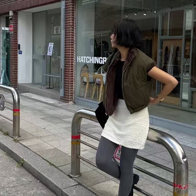 선물 화물 한국 동대문 두 얼굴 착용 어깨 민소매 수달 지퍼 베스트 상세 이미지 9