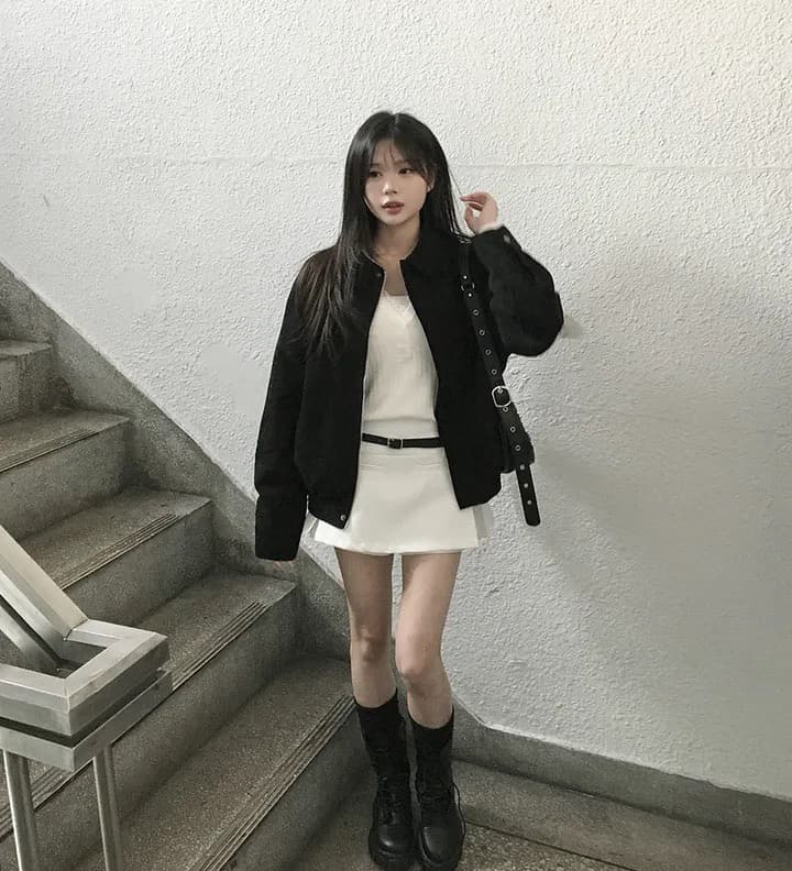 한국 chic 가을 프랑스식 아름다움 라드. 레트로 브라운 색상 시스템 루즈핏 사슴 캐시미어 야구 유니폼 상세 이미지 9
