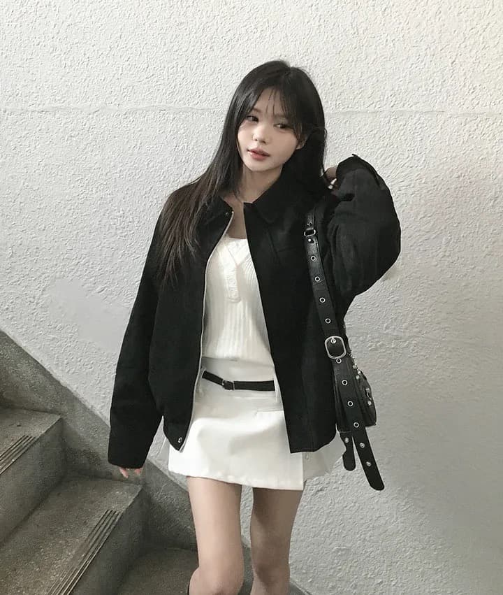 한국 chic 가을 프랑스식 아름다움 라드. 레트로 브라운 색상 시스템 루즈핏 사슴 캐시미어 야구 유니폼 상세 이미지 11