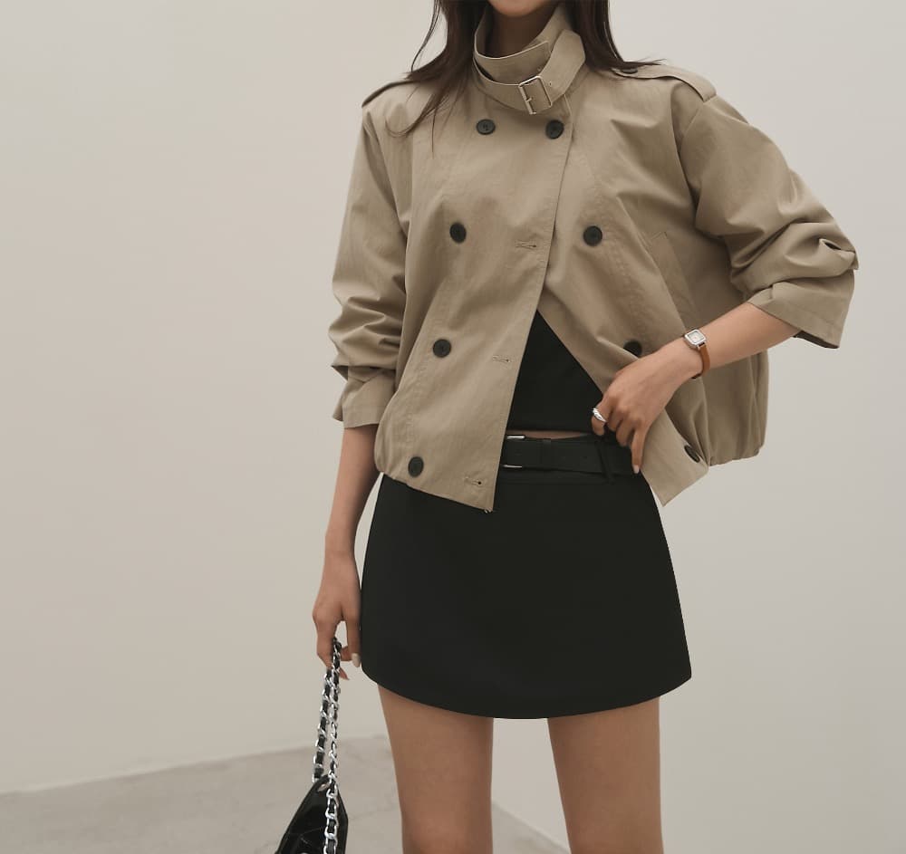 출퇴근 레트로 쇼트 스타일 바람막이 자켓 여성 코트 한 부서 빛 요리 한 캐주얼 다용도 루즈핏 캐주얼 빅 사이즈 상세 이미지 11