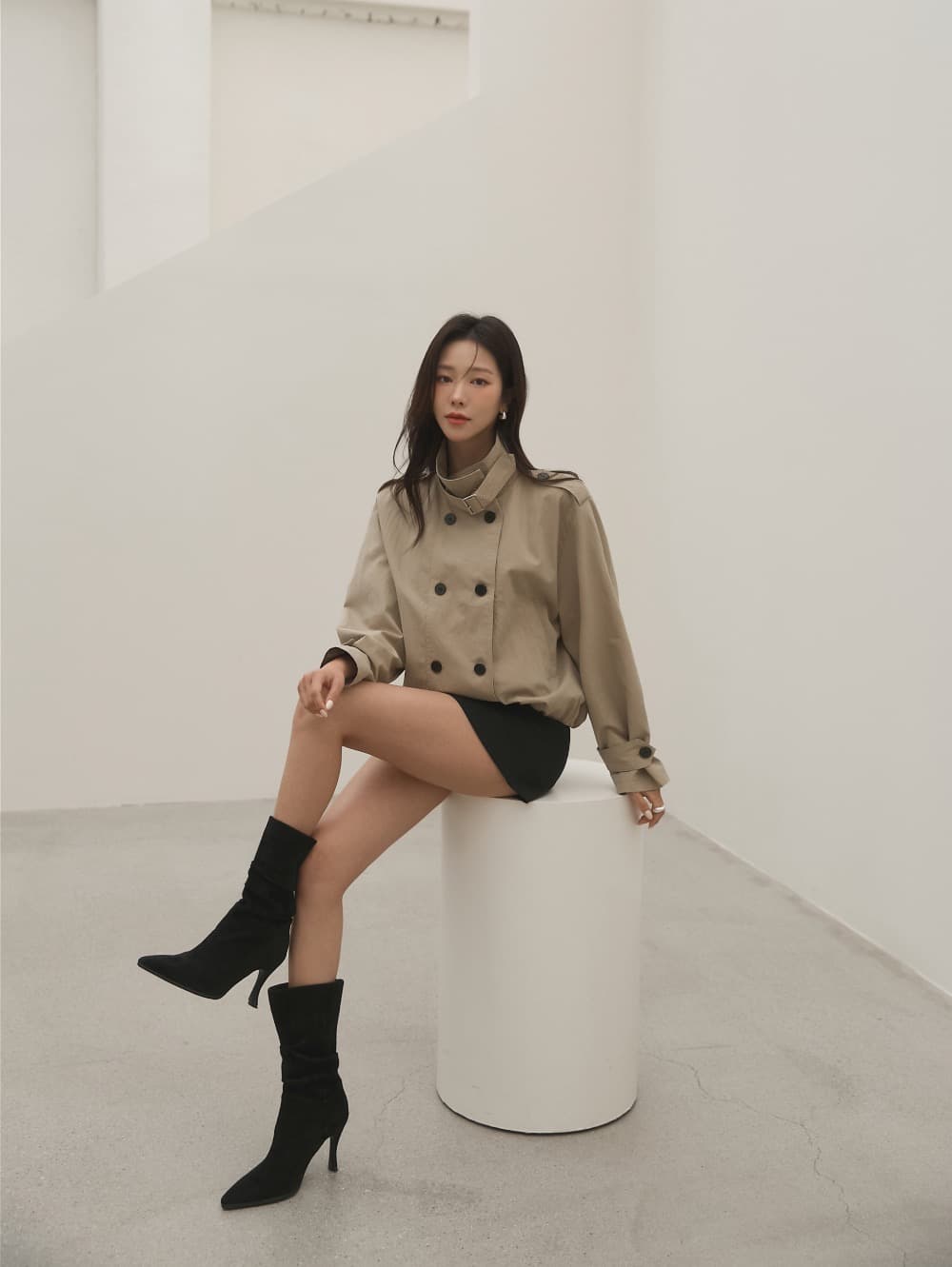 출퇴근 레트로 쇼트 스타일 바람막이 자켓 여성 코트 한 부서 빛 요리 한 캐주얼 다용도 루즈핏 캐주얼 빅 사이즈 상세 이미지 18