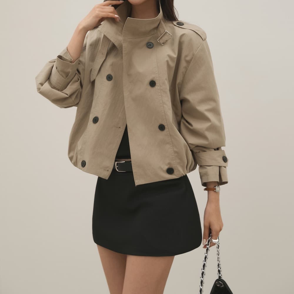 출퇴근 레트로 쇼트 스타일 바람막이 자켓 여성 코트 한 부서 빛 요리 한 캐주얼 다용도 루즈핏 캐주얼 빅 사이즈 상세 이미지 22