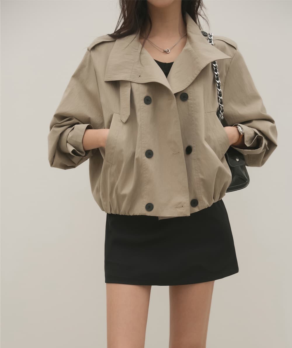출퇴근 레트로 쇼트 스타일 바람막이 자켓 여성 코트 한 부서 빛 요리 한 캐주얼 다용도 루즈핏 캐주얼 빅 사이즈 상세 이미지 33