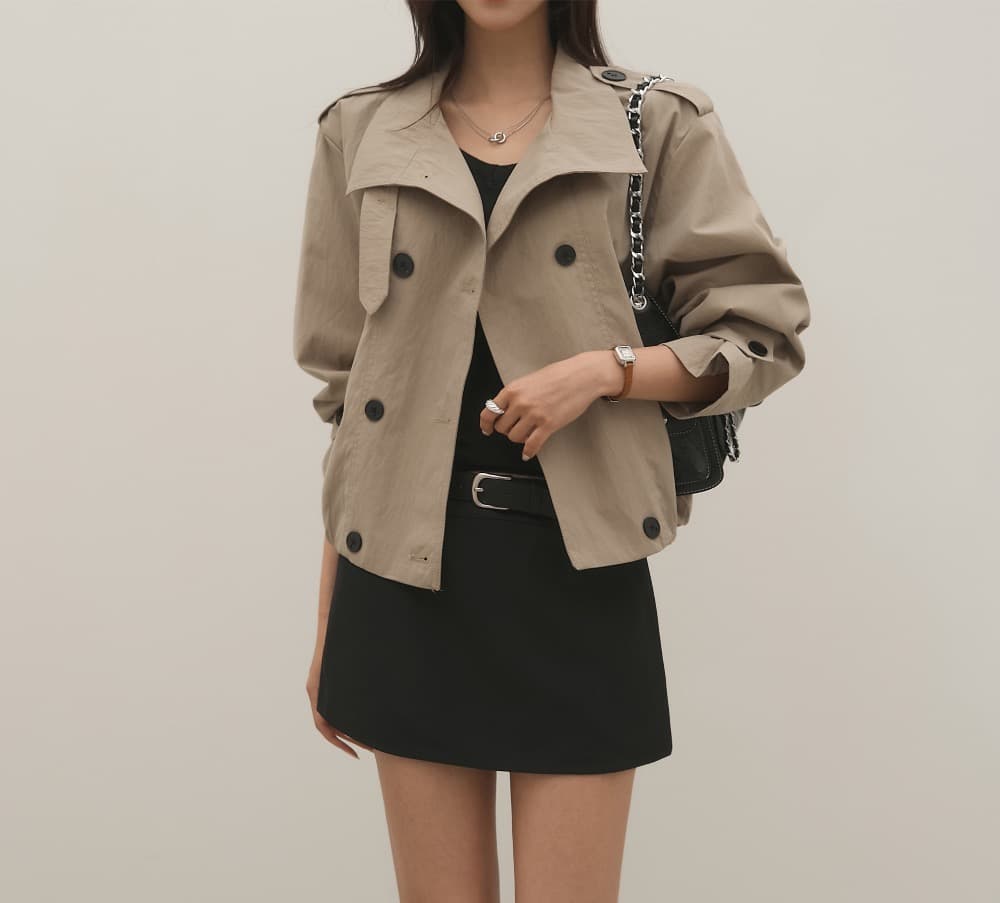 출퇴근 레트로 쇼트 스타일 바람막이 자켓 여성 코트 한 부서 빛 요리 한 캐주얼 다용도 루즈핏 캐주얼 빅 사이즈 상세 이미지 37