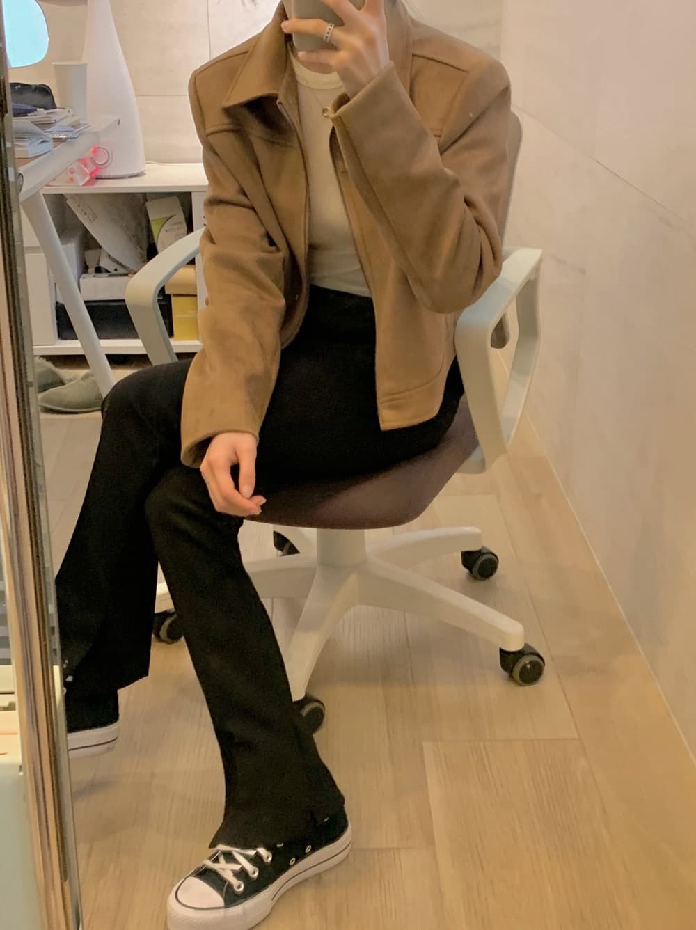 한 부서 미니멀리즘 다용도 플러시 여성 코트 가을 새로운 짧은 맨위 디자인 센스 작은 대중 재킷 상세 이미지 36