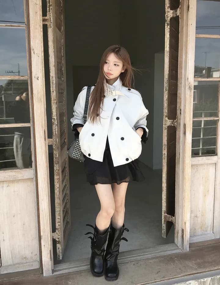 chic 한국 스타일 이중 버튼 재킷 상세 이미지 29