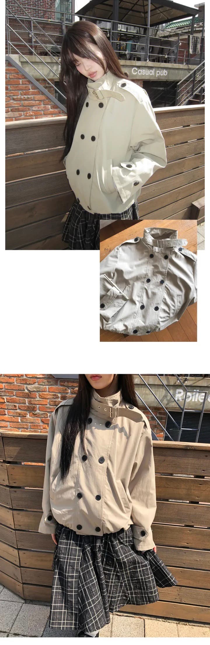 한 부서 가을 2026 새로운 쇼트 스타일 바람막이 여성 코트 스탠드 칼라 작은 키 고급 센스 봄 가을 영국식 바람 상세 이미지 16