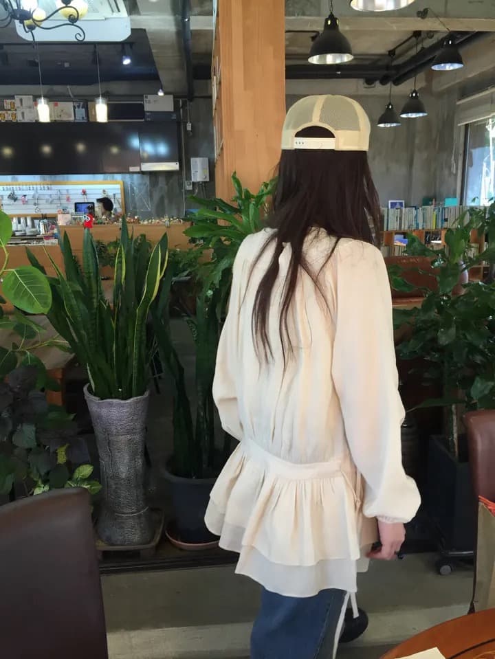 재고 있음 한국 ins 긴팔 허리 수축 끈 미니 드레스 상세 이미지 11