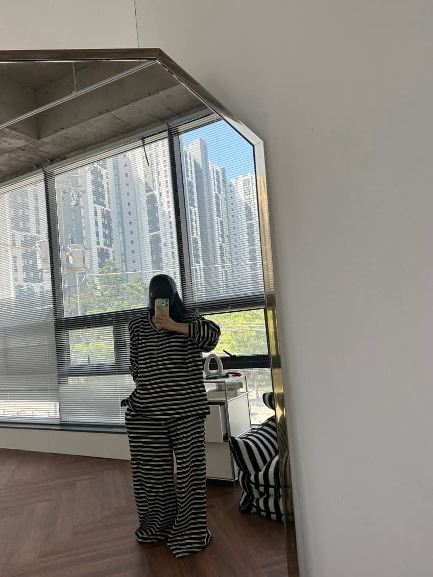 한 스타일 캐주얼 루즈핏 넓은 다리 세트 바지 상세 이미지 5