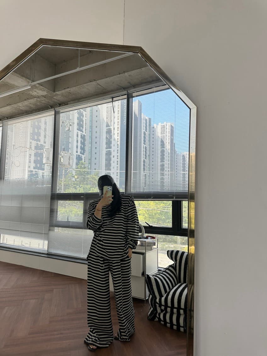 한 스타일 캐주얼 루즈핏 넓은 다리 세트 바지 상세 이미지 11