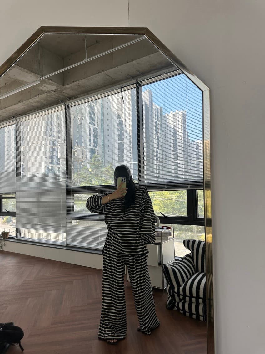 한 스타일 캐주얼 루즈핏 넓은 다리 세트 바지 상세 이미지 13