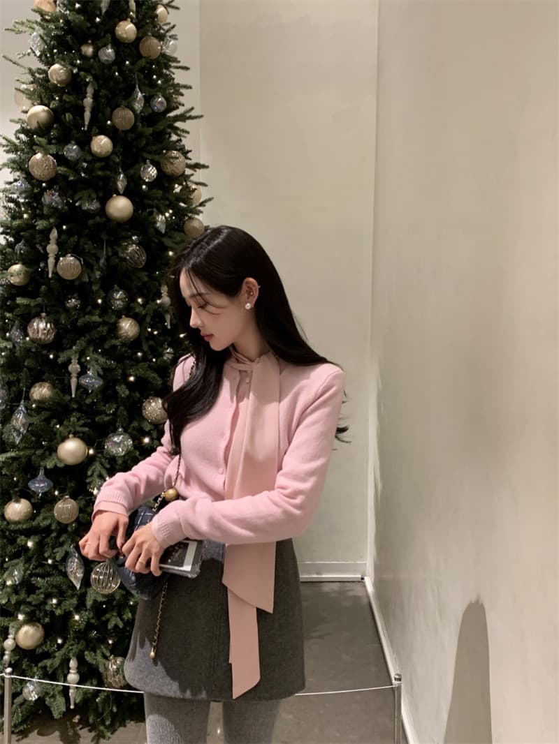 한국 chic 새로운 프랑스식 디자인 센스 레이스업 긴팔 여성 셔츠 슬림해 보이는 다용도 스택 착용 셔츠 상세 이미지 8