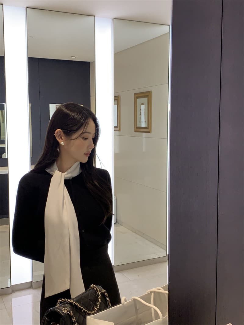 한국 chic 새로운 프랑스식 디자인 센스 레이스업 긴팔 여성 셔츠 슬림해 보이는 다용도 스택 착용 셔츠 상세 이미지 19