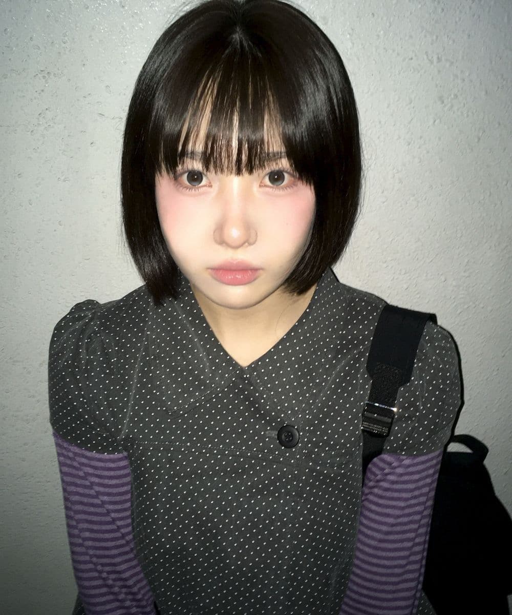 재고 있음 한국 레트로 달콤함 일본식 도트 무늬 두 버클 Chic 주머니 디자인 스택 착용 반팔 셔츠 맨위 상세 이미지 10