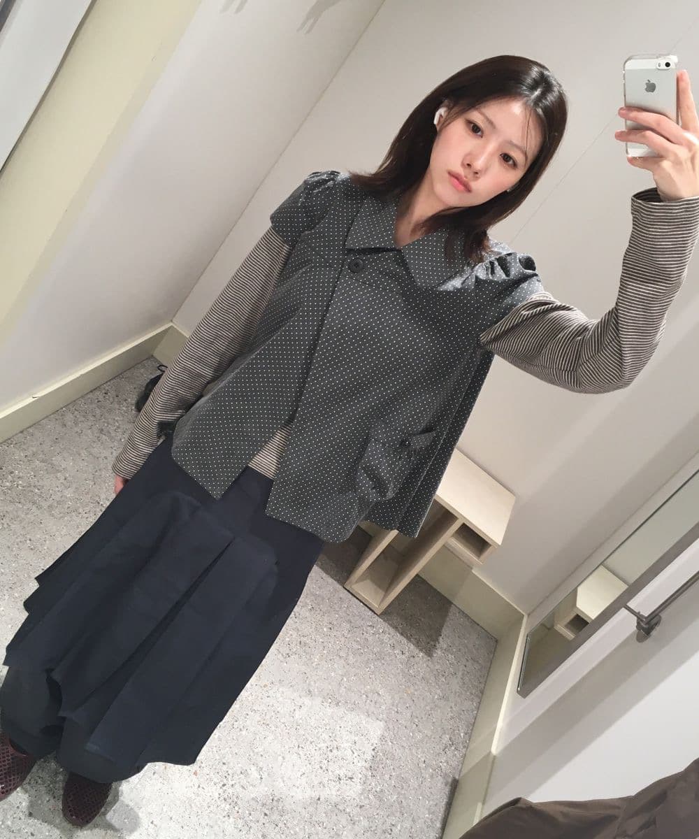 재고 있음 한국 레트로 달콤함 일본식 도트 무늬 두 버클 Chic 주머니 디자인 스택 착용 반팔 셔츠 맨위 상세 이미지 23