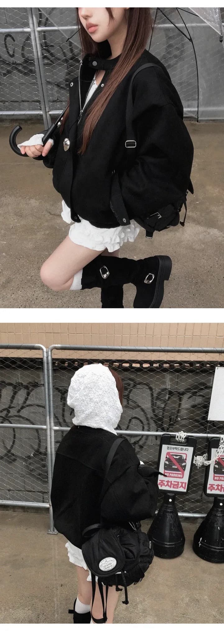 한국 chic 가을 겨울 레트로 작은 대중 스탠드 칼라 모방 사슴 캐시미어 루즈핏 다용도 긴팔 보온 재킷 여성 코트 상세 이미지 6