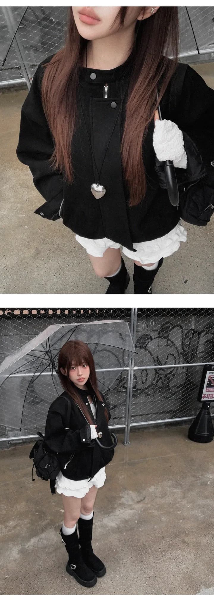 한국 chic 가을 겨울 레트로 작은 대중 스탠드 칼라 모방 사슴 캐시미어 루즈핏 다용도 긴팔 보온 재킷 여성 코트 상세 이미지 7