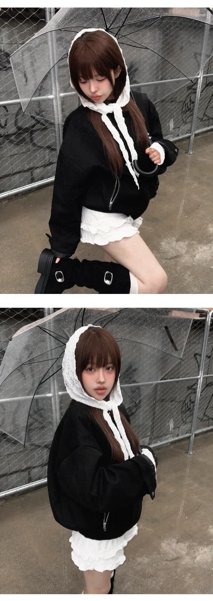 한국 chic 가을 겨울 레트로 작은 대중 스탠드 칼라 모방 사슴 캐시미어 루즈핏 다용도 긴팔 보온 재킷 여성 코트 상세 이미지 8