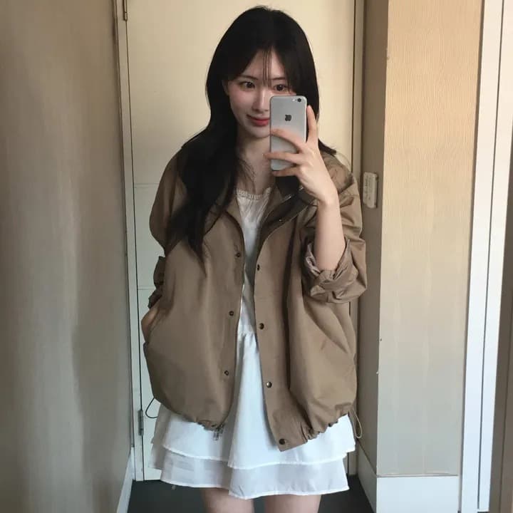 재고 있음 chic 한국 스타일 배색 재킷