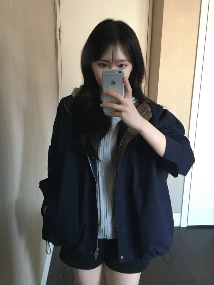 재고 있음 chic 한국 스타일 배색 재킷 상세 이미지 3