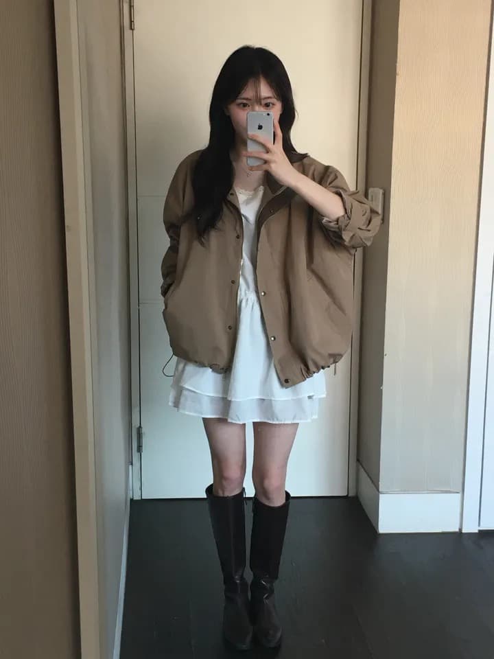 재고 있음 chic 한국 스타일 배색 재킷 상세 이미지 15