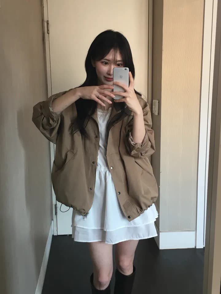 재고 있음 chic 한국 스타일 배색 재킷 상세 이미지 17