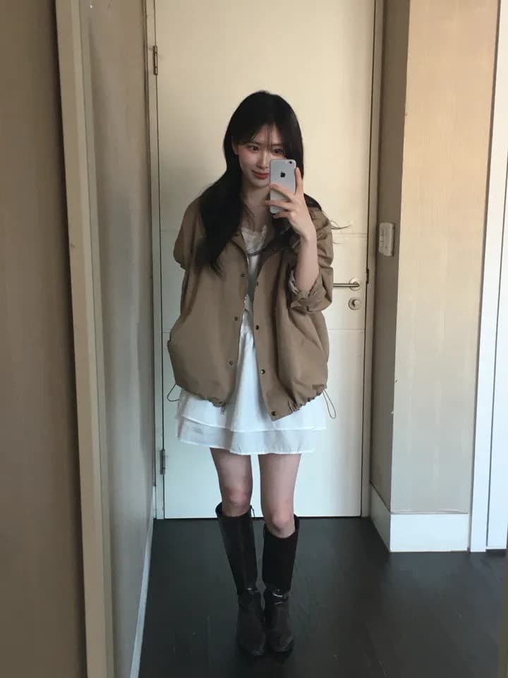 재고 있음 chic 한국 스타일 배색 재킷 상세 이미지 22