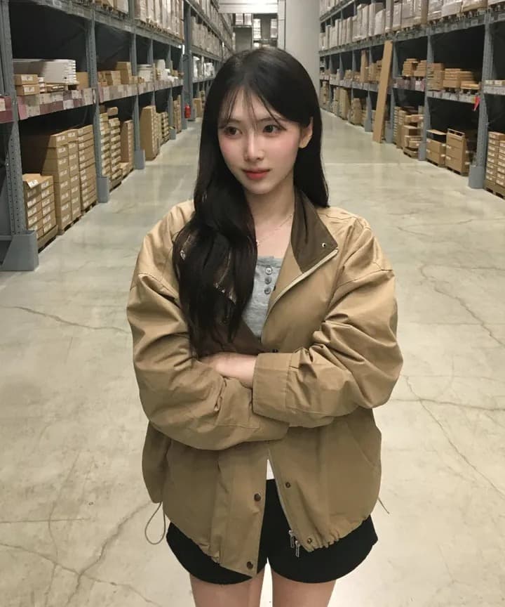 재고 있음 chic 한국 스타일 배색 재킷 상세 이미지 34