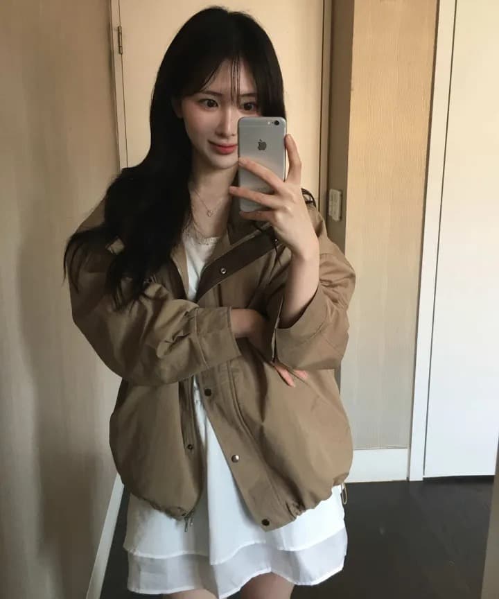 재고 있음 chic 한국 스타일 배색 재킷 상세 이미지 42
